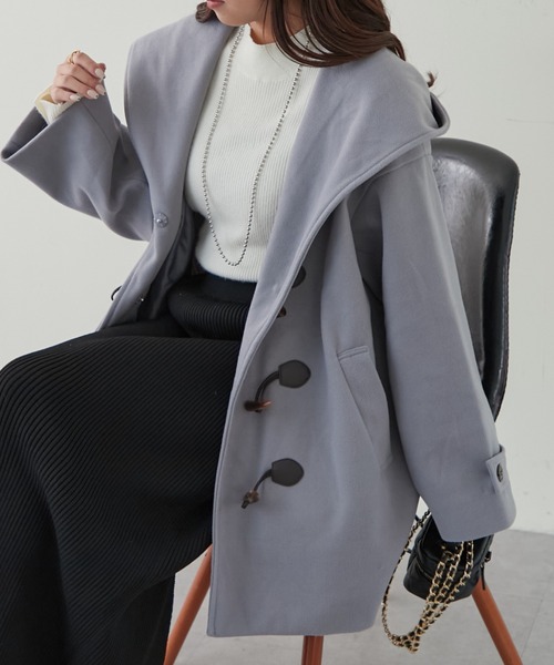 Favclo×by ma凛 コラボ商品 ショートダッフルショートコート　グレー インフルエンサーコラボアイテム第6弾発売！今回はma凜さん