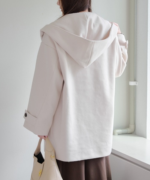 Remind me and forever(リマインドミーアンドフォーエバー)の「【WEB限定】ショートダッフルコート(ダッフルコート・レディース・アイボリー/ブラック/グレー・FREE)」の12枚目の写真