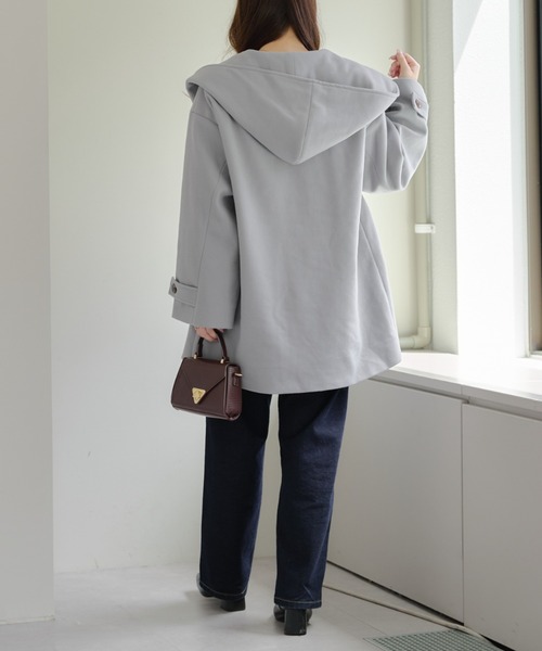 Remind me and forever(リマインドミーアンドフォーエバー)の「【WEB限定】ショートダッフルコート(ダッフルコート・レディース・アイボリー/ブラック/グレー・FREE)」の6枚目の写真