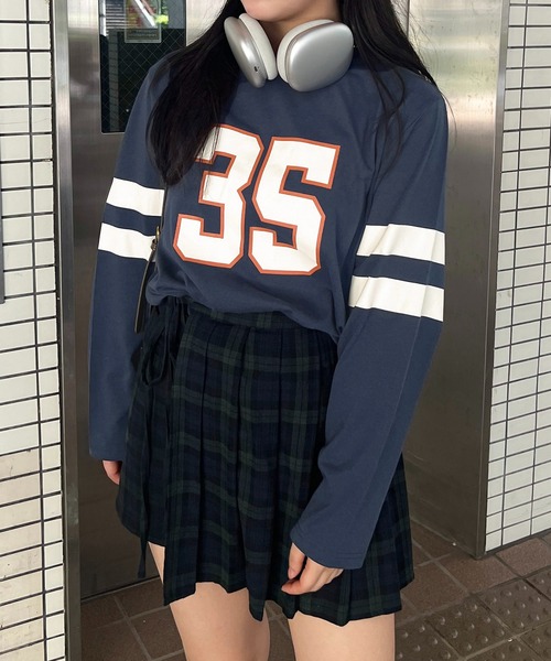 apres jour mignon(アプレジュールミニョン)の「【apresjour mignon】ユニセックスナンバーロンT【ZOZOTOWN限定アイテム】(Tシャツ/カットソー・レディース・アイボリー/ピンク/ネイビー・X-LARGE/MEDIUM)」の15枚目の写真