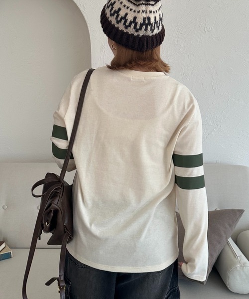 apres jour mignon(アプレジュールミニョン)の「【apresjour mignon】ユニセックスナンバーロンT【ZOZOTOWN限定アイテム】(Tシャツ/カットソー・レディース・アイボリー/ピンク/ネイビー・X-LARGE/MEDIUM)」の21枚目の写真
