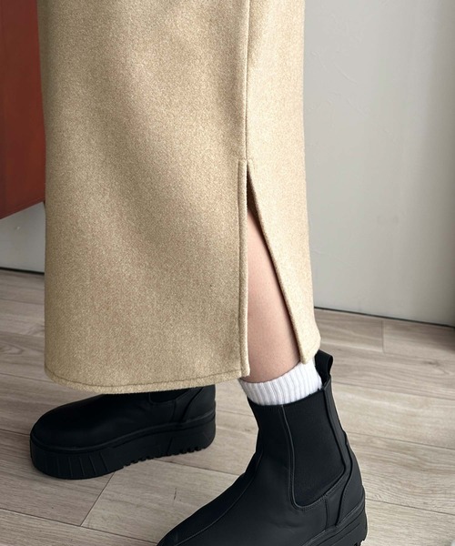 classicalelf（クラシカルエルフ）の「１枚で着回し力抜群。前後2wayフェイクウール素材ハーフジップワンピース（ワンピース・レディース・ブラック/ベージュ・X-LARGE/MEDIUM/LARGE/SMALL）」の19枚目の写真