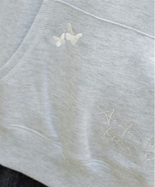 axes femme(アクシーズファム)の「ランダム刺繍フーディー(パーカー・レディース・杢グレー/ブラック/キナリ・FREE)」の16枚目の写真