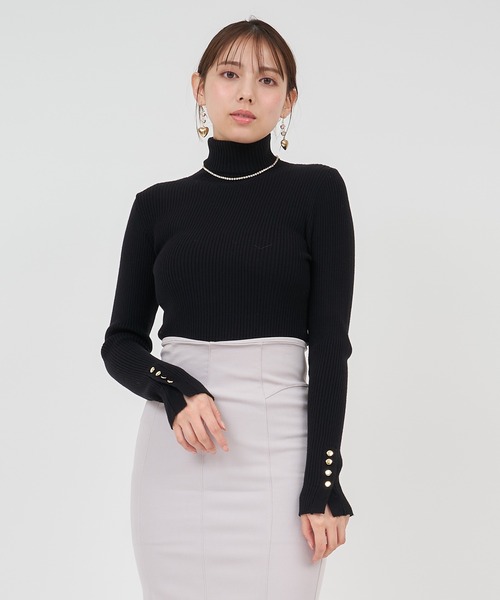 ROYAL PARTY(ロイヤルパーティー)の「ウォッシャブルタートルネック長袖ニットトップス(ニット/セーター・レディース・オフホワイト/ブルー/ブラック/マルチ/ボルドー・FREE)」の20枚目の写真