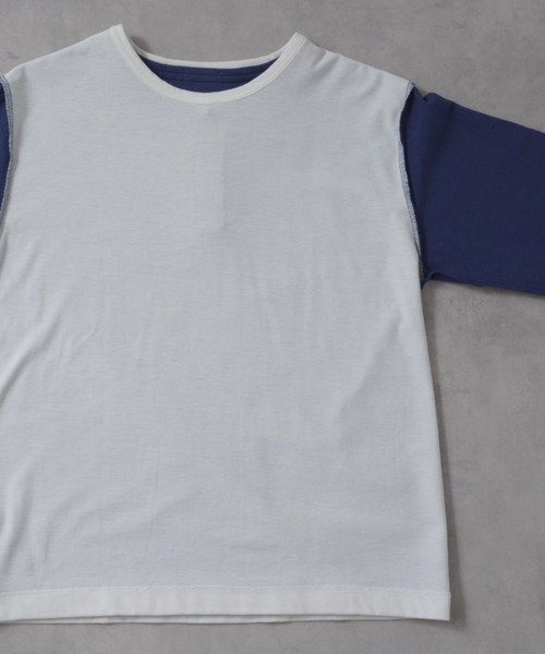 HUG.U(ハグユー)の「フェイクレイヤードロンT(Tシャツ/カットソー・レディース・ブラック/カーキ/ダークグレー/ネイビー/ライトグレー・FREE)」の20枚目の写真