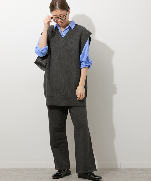 JOURNAL STANDARD relume(ジャーナルスタンダード レリューム)の「《追加》ストレッチコットンブレンドベスト(ベスト・レディース・チャコールグレー/ライトグレー・FREE)」の4枚目の写真