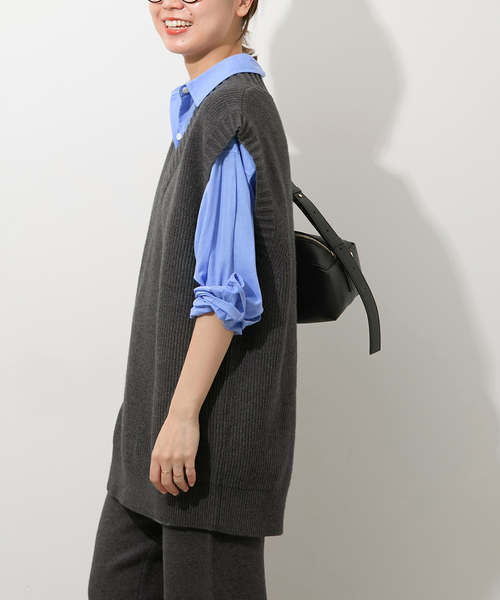 JOURNAL STANDARD relume(ジャーナルスタンダード レリューム)の「《追加》ストレッチコットンブレンドベスト(ベスト・レディース・チャコールグレー/ライトグレー・FREE)」の9枚目の写真