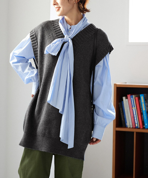 JOURNAL STANDARD relume(ジャーナルスタンダード レリューム)の「《追加》ストレッチコットンブレンドベスト(ベスト・レディース・チャコールグレー/ライトグレー・FREE)」の20枚目の写真