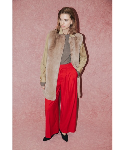 Mila Owen（ミラオーウェン）の「【WEB限定カラー】M刺繍２サイズベーシックシャツ【手洗い可能】（シャツ/ブラウス・レディース・ライトブルー/ライム/ホワイト/ストライプ/ベージュ・1/0）」の6枚目の写真