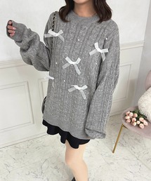 apres jour | パールリボンニットチュニック【ZOZOTOWN限定アイテム】(ニット/セーター)