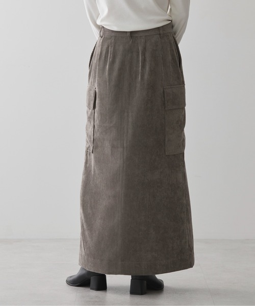 AMERICAN HOLIC（アメリカンホリック）の「コーデュロイサイドポケットタイトスカート（スカート・レディース・モカ/アイボリー/チャコールグレー・M/S/L）」の5枚目の写真