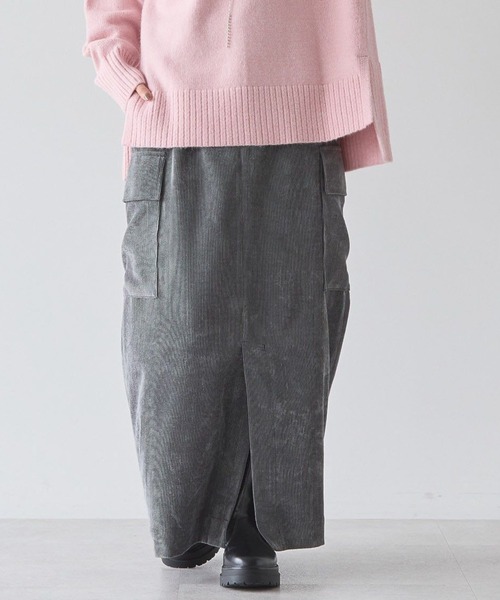 セール】コーデュロイサイドポケットタイトスカート（スカート