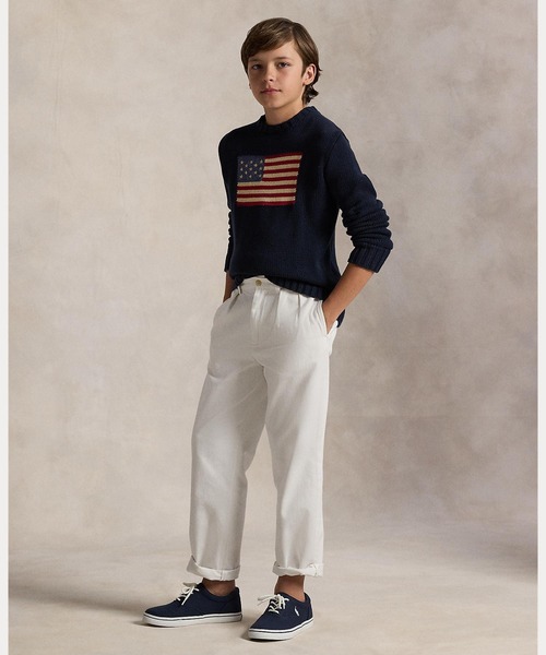 POLO RALPH LAUREN CHILDRENSWEAR(ポロ ラルフ ローレン チルドレンズウェア)の「フラッグ コットン クルーネック セーター(ニット/セーター・キッズ・ネイビー系1・XL/S/M/L)」の6枚目の写真