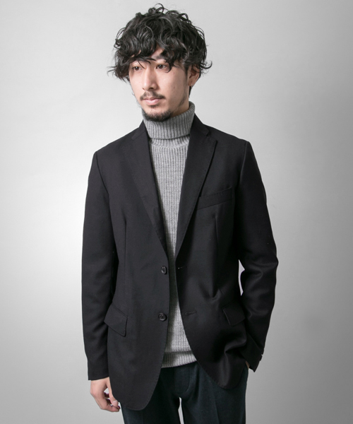 URBAN RESEARCH（アーバンリサーチ）の「UR ウールギャバ2Bジャケット（テーラードジャケット・メンズ・ブラック/チャコールグレー・MEDIUM/LARGE）」の2枚目の写真