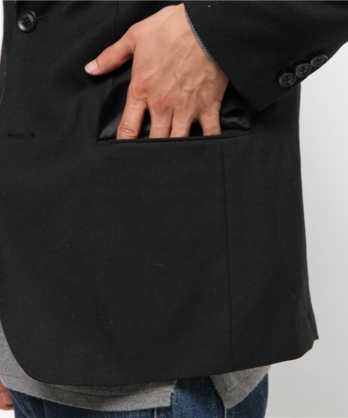 URBAN RESEARCH（アーバンリサーチ）の「UR ウールギャバ2Bジャケット（テーラードジャケット・メンズ・ブラック/チャコールグレー・MEDIUM/LARGE）」の12枚目の写真