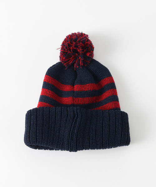 INFIELDER DESIGN(インフィールダーデザイン)の「INFIELDER DESIGN / インフィールダーデザイン LINE PON BEANIE(ハット・メンズ・ホワイト/ネイビー・FREE)」の5枚目の写真