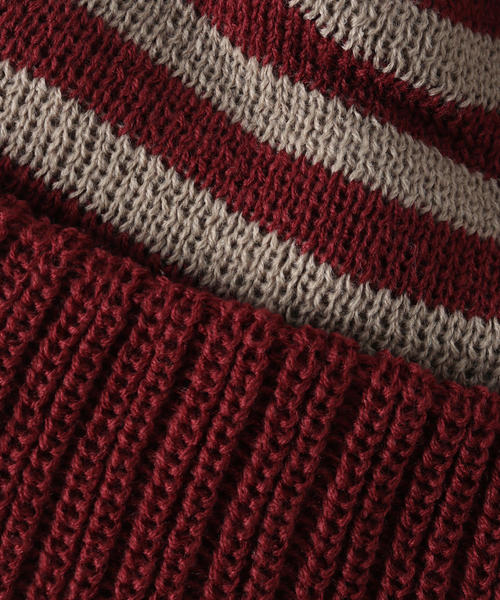 INFIELDER DESIGN(インフィールダーデザイン)の「INFIELDER DESIGN / インフィールダーデザイン LINE PON BEANIE(ハット・メンズ・ホワイト/ネイビー・FREE)」の4枚目の写真