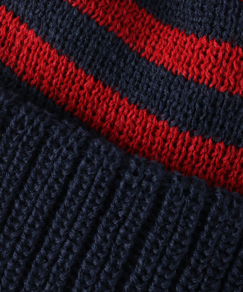 INFIELDER DESIGN(インフィールダーデザイン)の「INFIELDER DESIGN / インフィールダーデザイン LINE PON BEANIE(ハット・メンズ・ホワイト/ネイビー・FREE)」の3枚目の写真