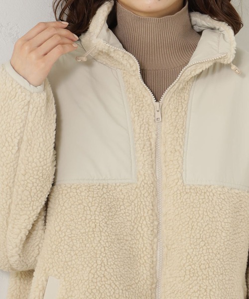 FOUND GOOD（ファウンドグッド）の「スタンドボアブルゾン（ブルゾン・レディース・アイボリー/グレー系8/パープル系5/グリーン系8・S/M/L）」の11枚目の写真