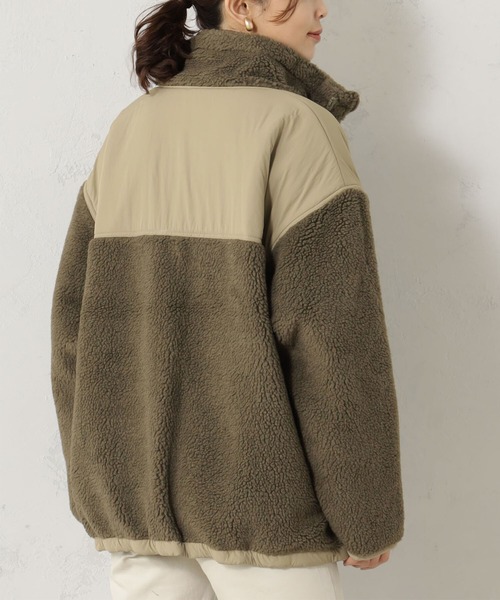 FOUND GOOD（ファウンドグッド）の「スタンドボアブルゾン（ブルゾン・レディース・アイボリー/グレー系8/パープル系5/グリーン系8・S/M/L）」の14枚目の写真