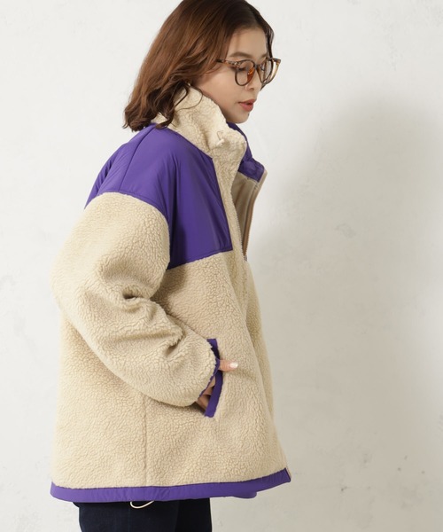 FOUND GOOD（ファウンドグッド）の「スタンドボアブルゾン（ブルゾン・レディース・アイボリー/グレー系8/パープル系5/グリーン系8・S/M/L）」の17枚目の写真