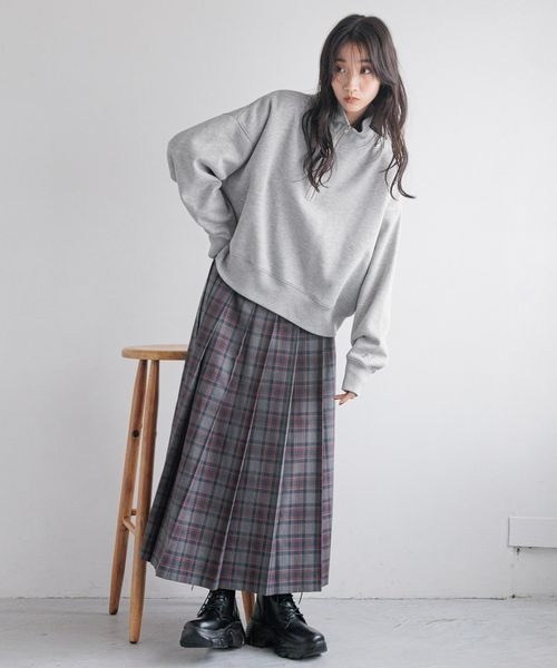 LOWRYS FARM(ローリーズファーム)の「キモウウラケハイZIPLS 133788(スウェット・レディース・グレー/ブラウン/アイボリー・FREE)」の13枚目の写真