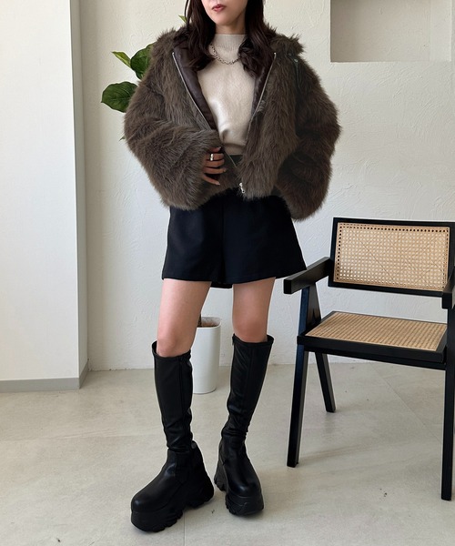 フェイクファーブルゾン【ZOZOTOWN限定アイテム】（ブルゾン）｜apres