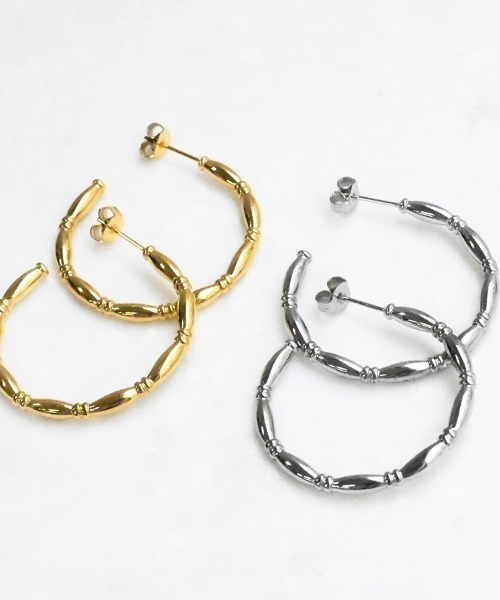 sowi（ソーイ）の「サージカルステンレス　バンブー　ピアス（ピアス（両耳用）・レディース・シルバー/ゴールド・ﾌﾘ-）」の6枚目の写真