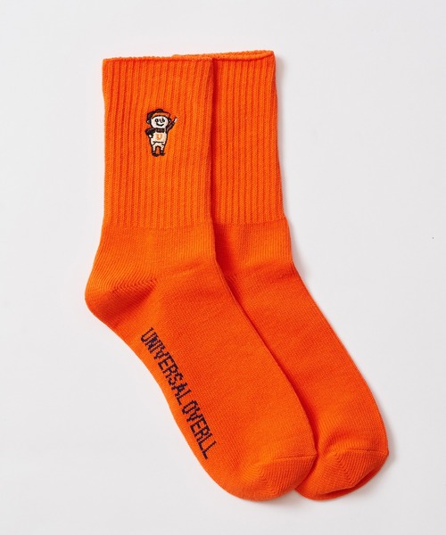 UNIVERSAL OVERALL（ユニバーサルオーバーオール）の「【UNIVERSAL OVERALL】WINDYリブクルーソックス LU-412（ソックス/靴下・メンズ・ホワイト/ブラック/ネイビー/オレンジ/グレー・S/M）」の8枚目の写真
