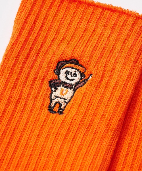 UNIVERSAL OVERALL（ユニバーサルオーバーオール）の「【UNIVERSAL OVERALL】WINDYリブクルーソックス LU-412（ソックス/靴下・メンズ・ホワイト/ブラック/ネイビー/オレンジ/グレー・S/M）」の6枚目の写真