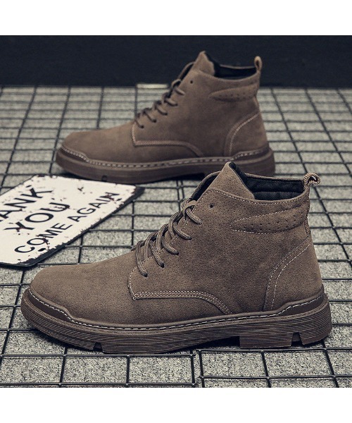 B.I.D.（ビーアイディー）の「《スエードライク　ショートブーツ（ブーツ・メンズ・ブラウン/ブラック・25.5cm/26cm/25cm）」の4枚目の写真