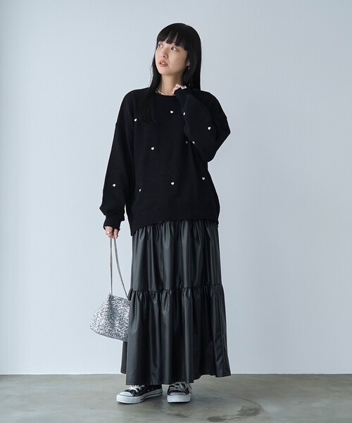 SUNNY  SPORTS（サニースポーツ）の「【大人が着やすいハート柄/WEB限定】SunnySports（サニースポーツ）別注　ハート刺繍モールニット（ニット/セーター・レディース・レッド/オフホワイト/ブラック・FREE）」の15枚目の写真