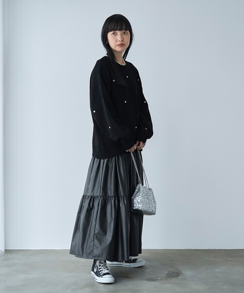 SUNNY  SPORTS（サニースポーツ）の「【大人が着やすいハート柄/WEB限定】SunnySports（サニースポーツ）別注　ハート刺繍モールニット（ニット/セーター・レディース・レッド/オフホワイト/ブラック・FREE）」の16枚目の写真