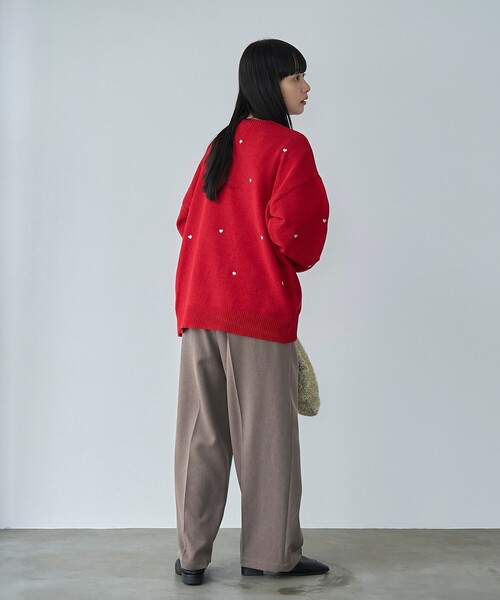 SUNNY  SPORTS（サニースポーツ）の「【大人が着やすいハート柄/WEB限定】SunnySports（サニースポーツ）別注　ハート刺繍モールニット（ニット/セーター・レディース・レッド/オフホワイト/ブラック・FREE）」の22枚目の写真