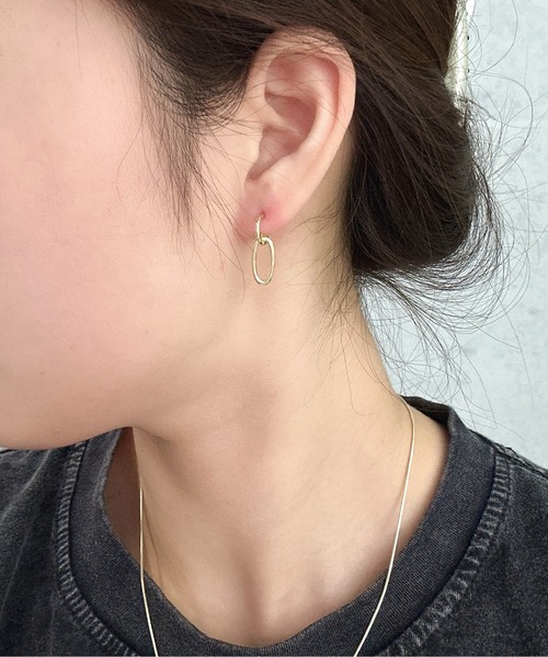 Burner（バーナー）の「【OKUOKU　0909】ダブルリング デザインピアス 両耳用　 oku-pierce-649382310969-5 Nn【RBN】（ピアス（両耳用）・レディース・シルバー/ゴールド・FREE）」の2枚目の写真