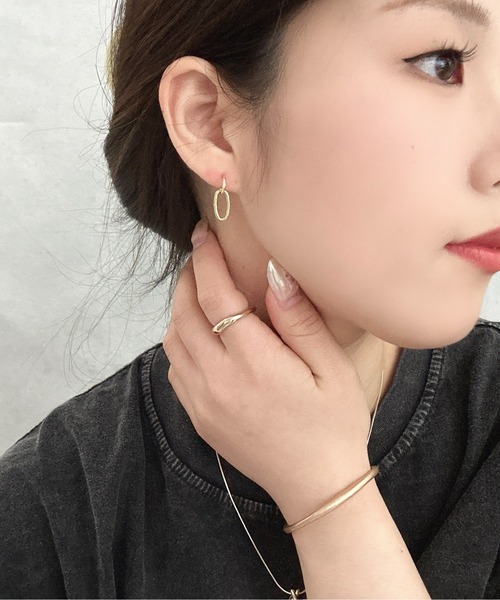 Burner（バーナー）の「【OKUOKU　0909】ダブルリング デザインピアス 両耳用　 oku-pierce-649382310969-5 Nn【RBN】（ピアス（両耳用）・レディース・シルバー/ゴールド・FREE）」の10枚目の写真
