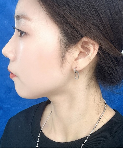 Burner（バーナー）の「【OKUOKU　0909】ダブルリング デザインピアス 両耳用　 oku-pierce-649382310969-5 Nn【RBN】（ピアス（両耳用）・レディース・シルバー/ゴールド・FREE）」の4枚目の写真