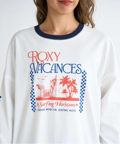 SEEKING MORE FUN/ロキシーグラフィックリンガー長袖ロンT（T