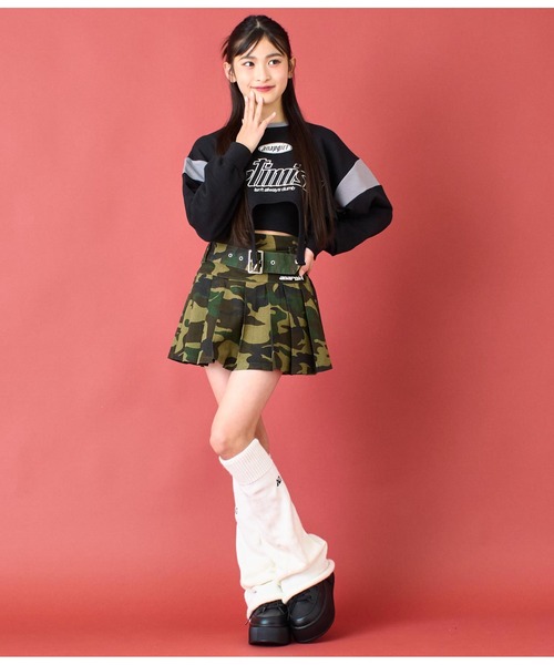 ANAP GｉRL（アナップガール）の「ガーターショートスウェット（スウェット・キッズ・ライトブルー/ブラック・S/M/XS）」の5枚目の写真