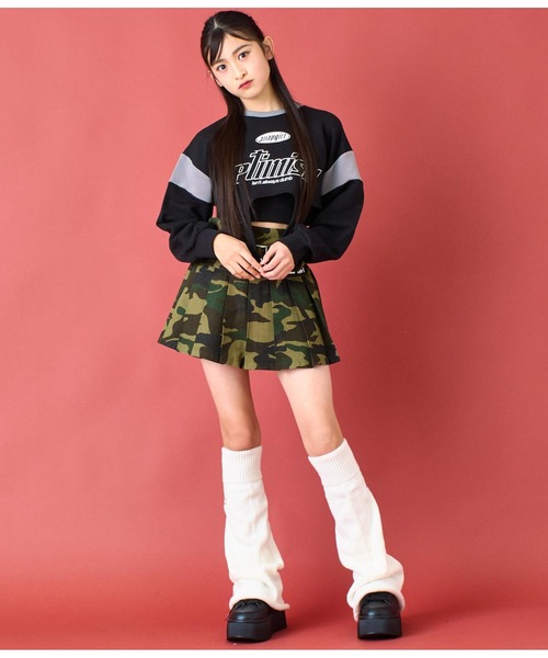 ANAP GｉRL（アナップガール）の「ガーターショートスウェット（スウェット・キッズ・ライトブルー/ブラック・S/M/XS）」の6枚目の写真