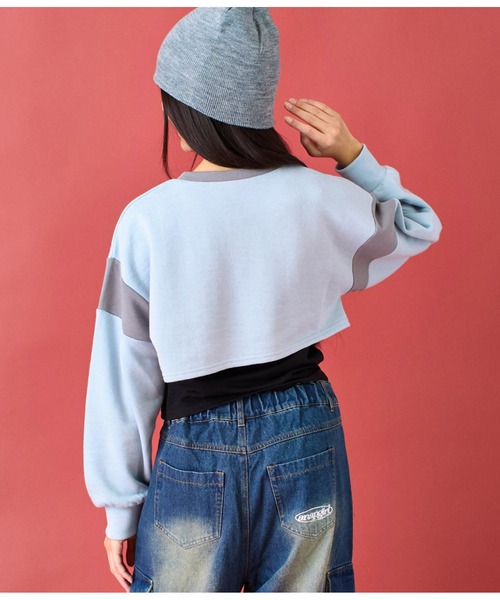 ANAP GｉRL（アナップガール）の「ガーターショートスウェット（スウェット・キッズ・ライトブルー/ブラック・S/M/XS）」の12枚目の写真