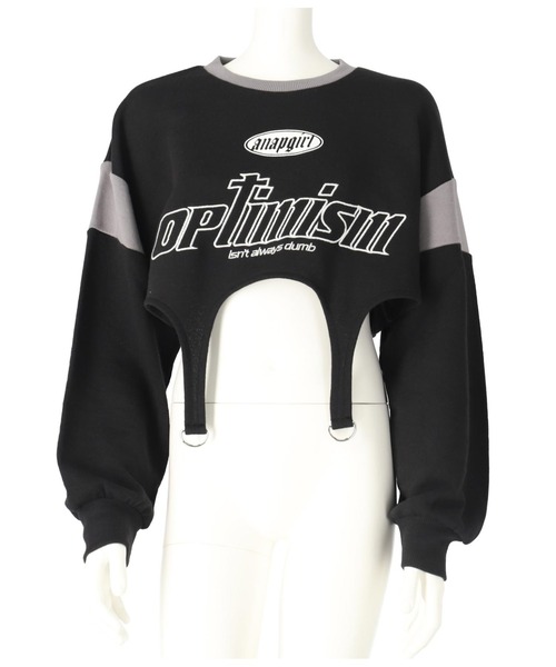 ANAP GｉRL（アナップガール）の「ガーターショートスウェット（スウェット・キッズ・ライトブルー/ブラック・S/M/XS）」の18枚目の写真