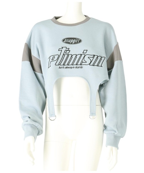 ANAP GｉRL（アナップガール）の「ガーターショートスウェット（スウェット・キッズ・ライトブルー/ブラック・S/M/XS）」の21枚目の写真