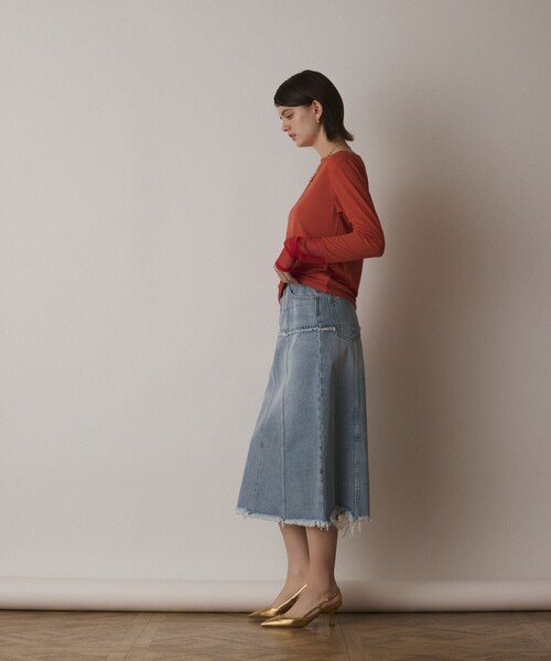 Diagram（ダイアグラム）の「シアーアセテートカットトップ（Tシャツ/カットソー・レディース・ブラック/オレンジ/ベージュ/ホワイト・36）」の20枚目の写真