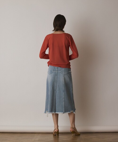 Diagram（ダイアグラム）の「シアーアセテートカットトップ（Tシャツ/カットソー・レディース・ブラック/オレンジ/ベージュ/ホワイト・36）」の19枚目の写真