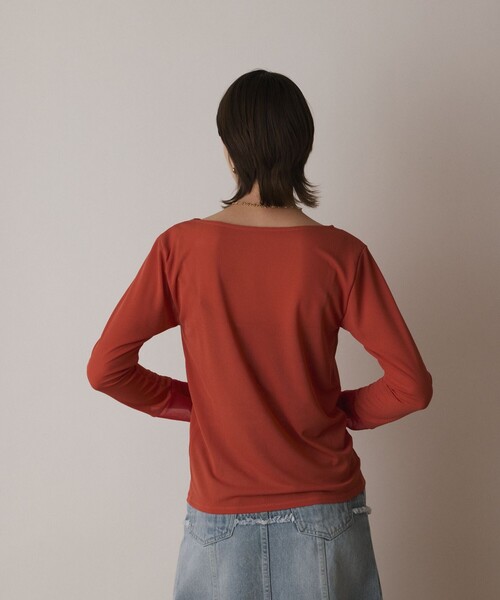 Diagram（ダイアグラム）の「シアーアセテートカットトップ（Tシャツ/カットソー・レディース・ブラック/オレンジ/ベージュ/ホワイト・36）」の16枚目の写真