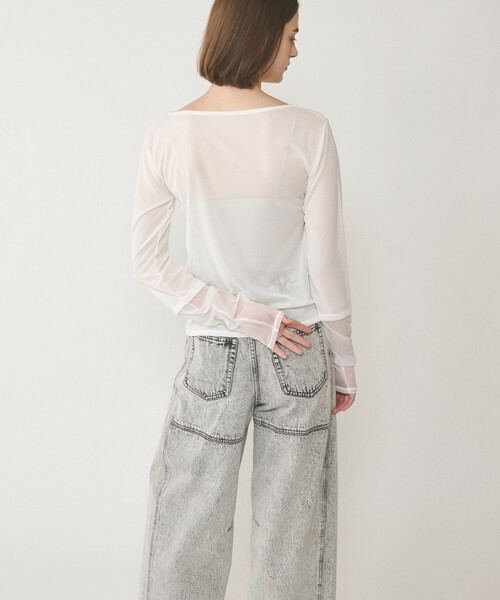 Diagram（ダイアグラム）の「シアーアセテートカットトップ（Tシャツ/カットソー・レディース・ブラック/オレンジ/ベージュ/ホワイト・36）」の13枚目の写真