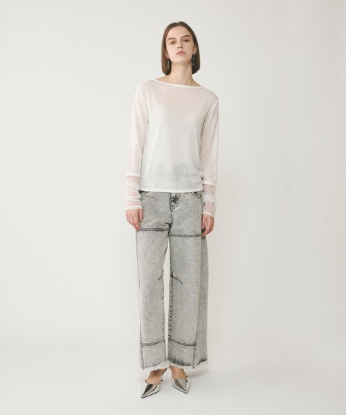 Diagram（ダイアグラム）の「シアーアセテートカットトップ（Tシャツ/カットソー・レディース・ブラック/オレンジ/ベージュ/ホワイト・36）」の12枚目の写真