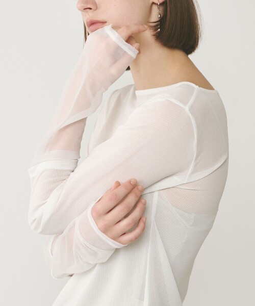 Diagram（ダイアグラム）の「シアーアセテートカットトップ（Tシャツ/カットソー・レディース・ブラック/オレンジ/ベージュ/ホワイト・36）」の11枚目の写真