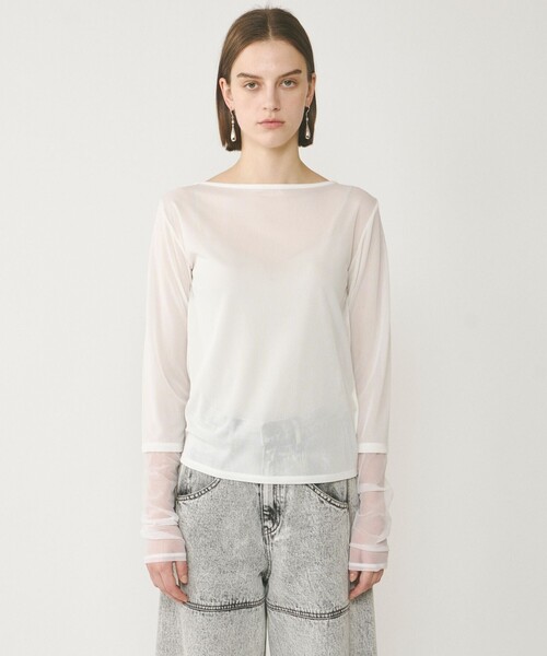 Diagram（ダイアグラム）の「シアーアセテートカットトップ（Tシャツ/カットソー・レディース・ブラック/オレンジ/ベージュ/ホワイト・36）」の8枚目の写真